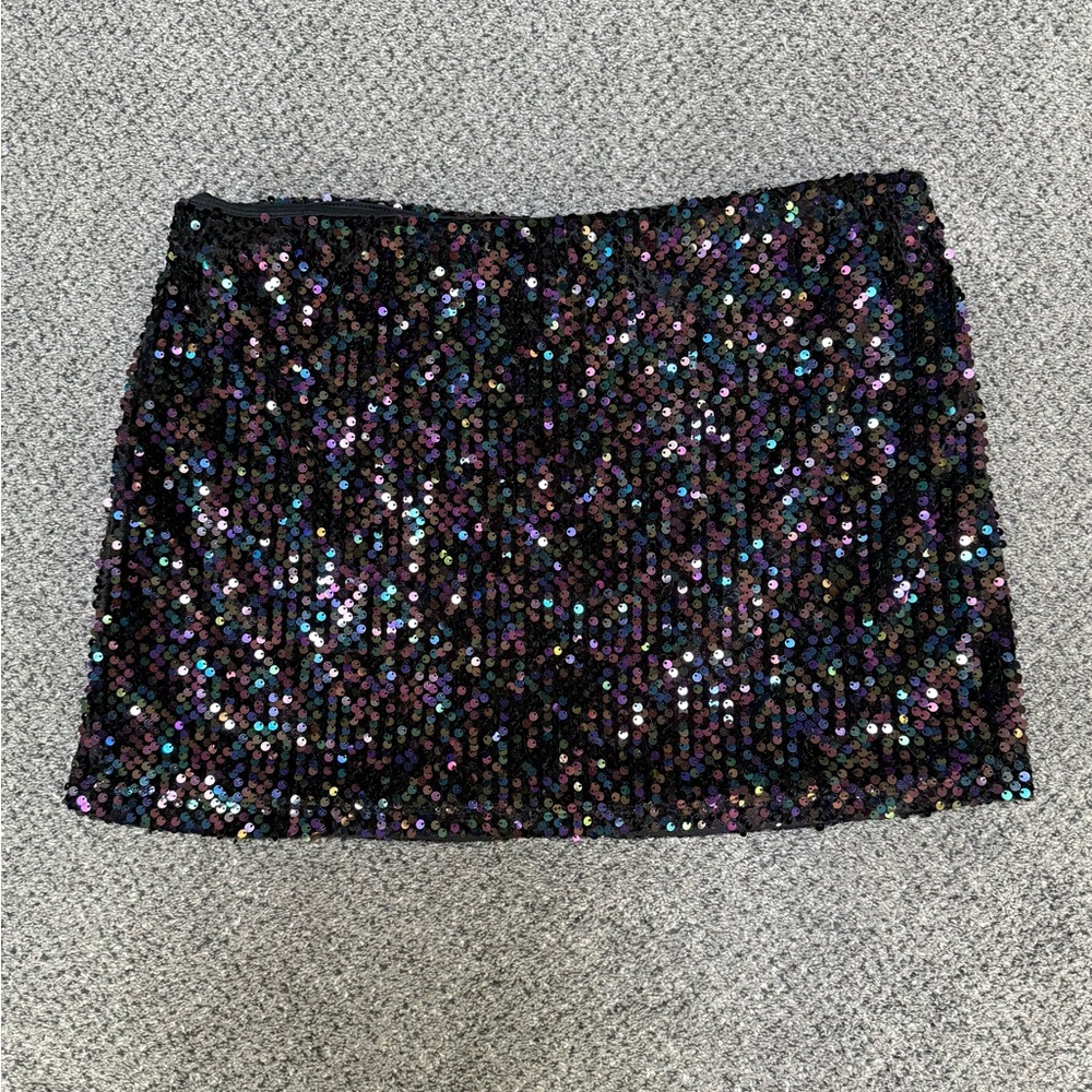 Wild Fable Black Sequin Mini Skirt